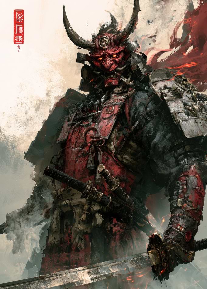 Fierce Oni Samurai Warrior
