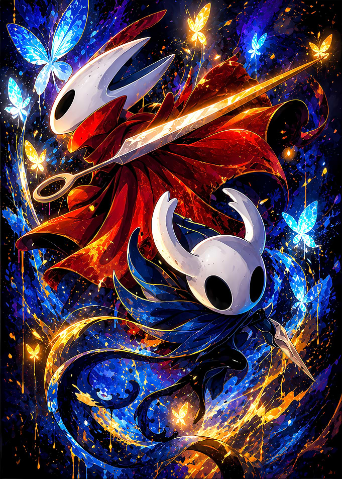 Hollow Knight and Hornet Dynamic Illustration