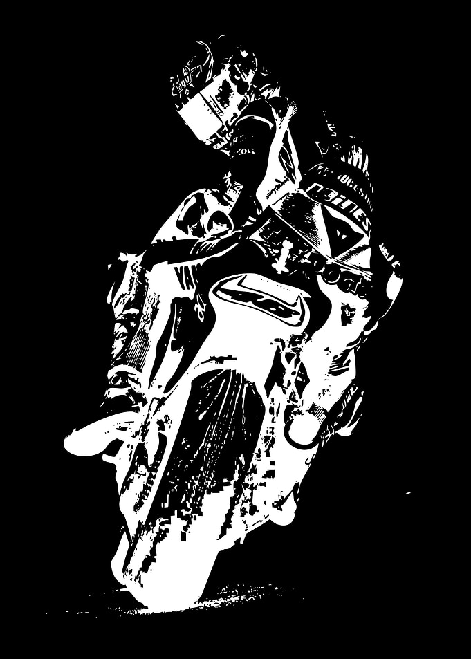 Valentino Rossi MotoGP High Contrast Art