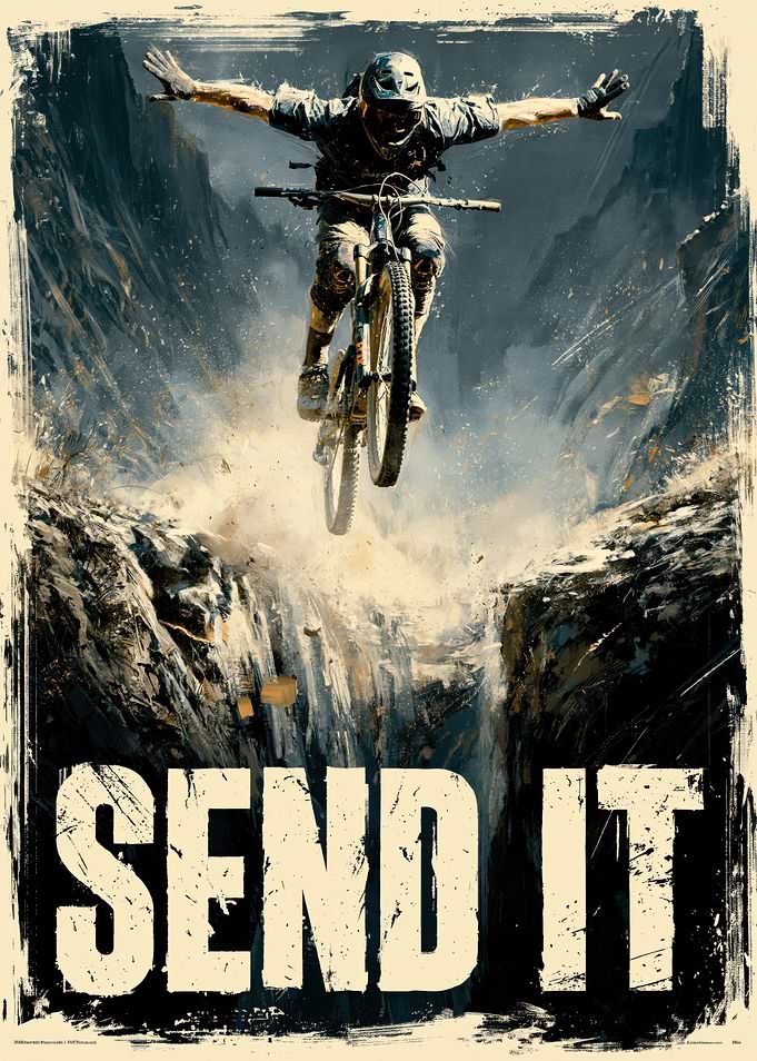 Extreme Mountain Biking Send It Poster