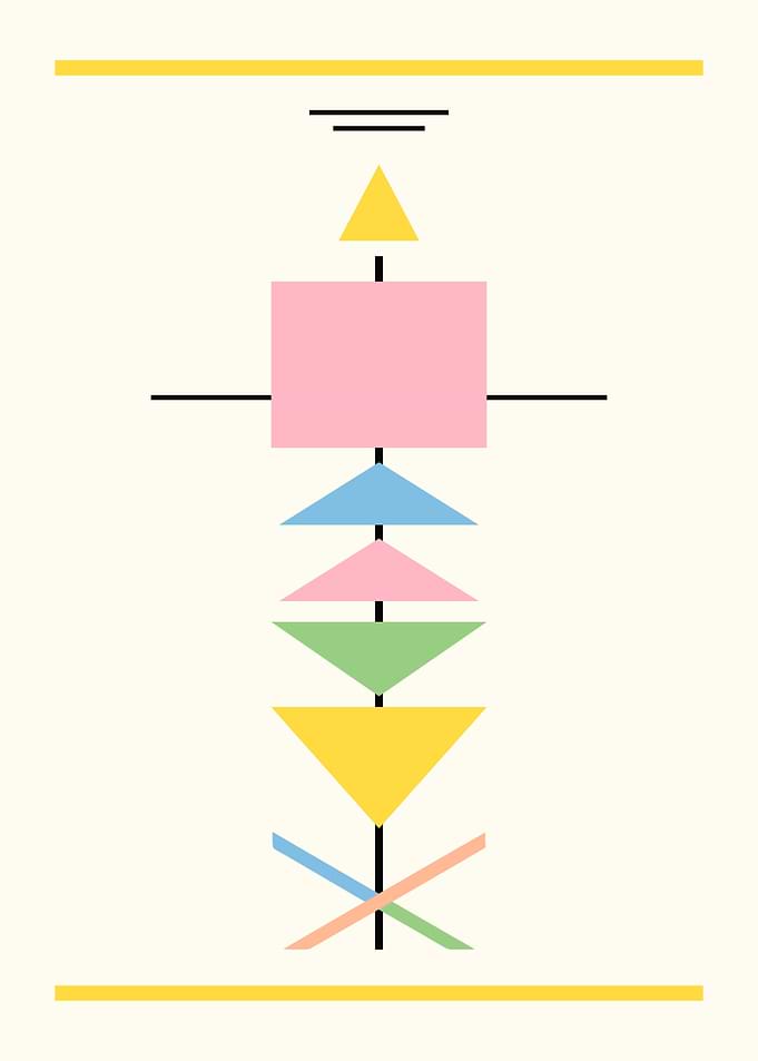 Minimalist Geometric Totem Abstract Art
