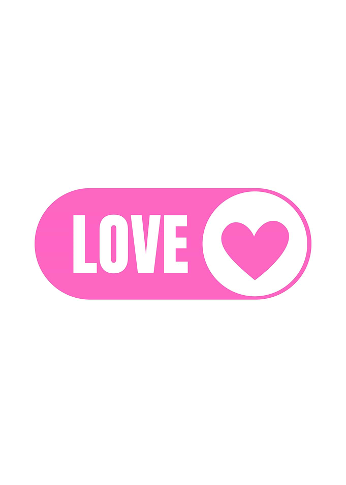 Minimalist Love Button Graphic