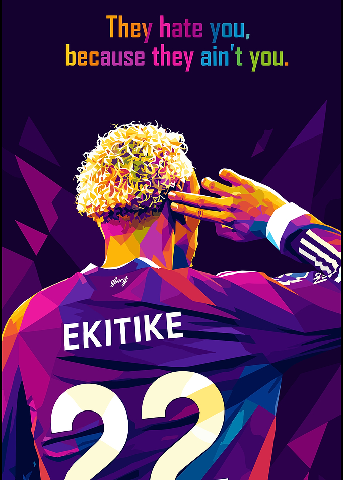Hugo Ekitike Geometric Pop Art Poster