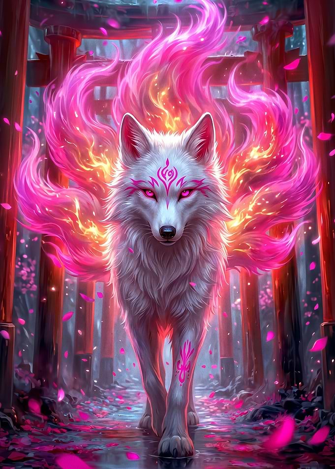 Mystical Nine-Tailed Kitsune Spirit