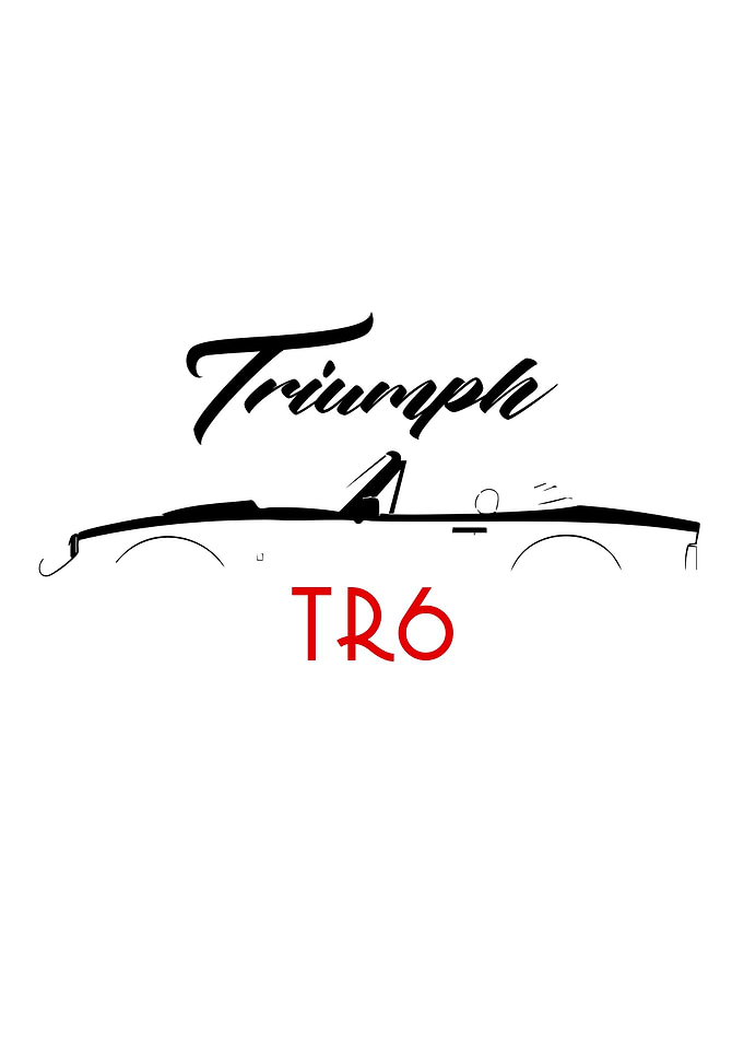 Minimalist Triumph TR6 Line Art