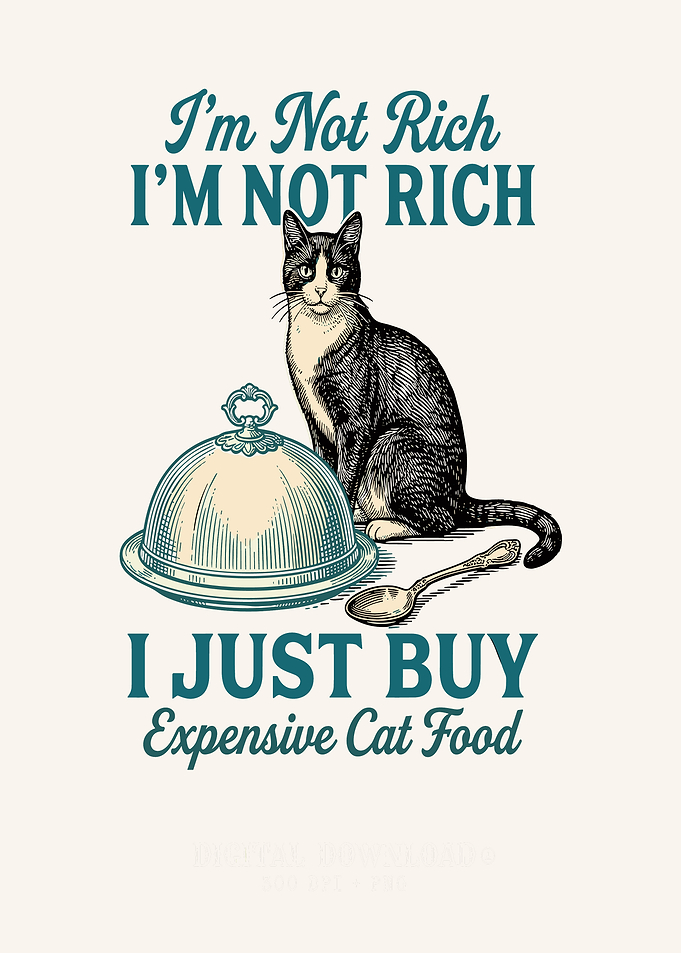 Funny Cat Expensive Food Poster