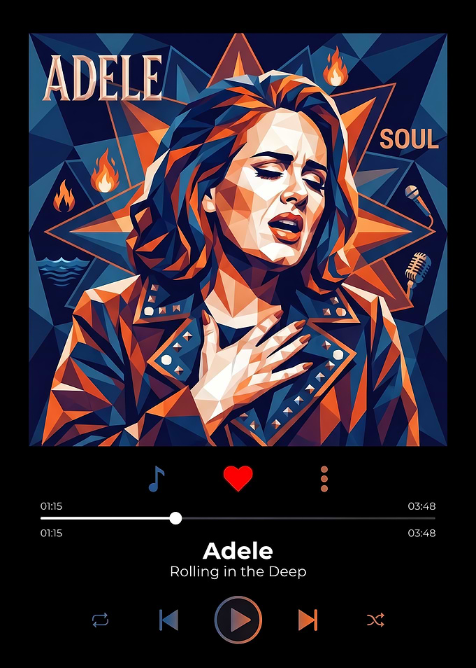 Adele Low Poly Music Player Art