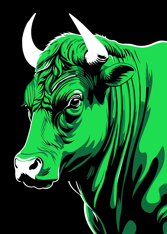 Green Bull Portrait
