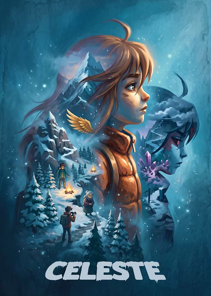 Celeste Video Game Poster Art