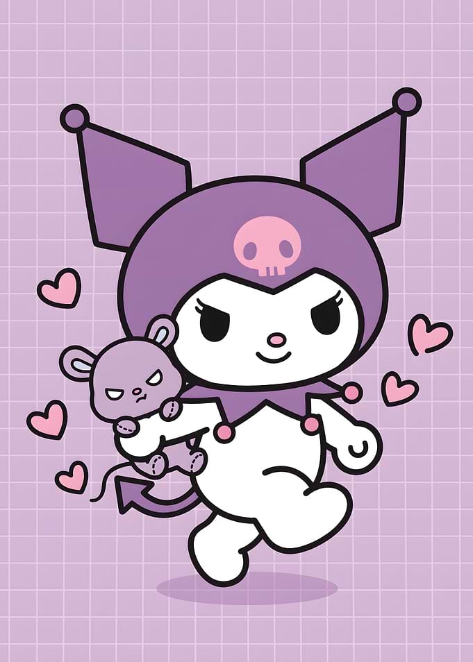 Kuromi and Baku Sanrio Character Illustration