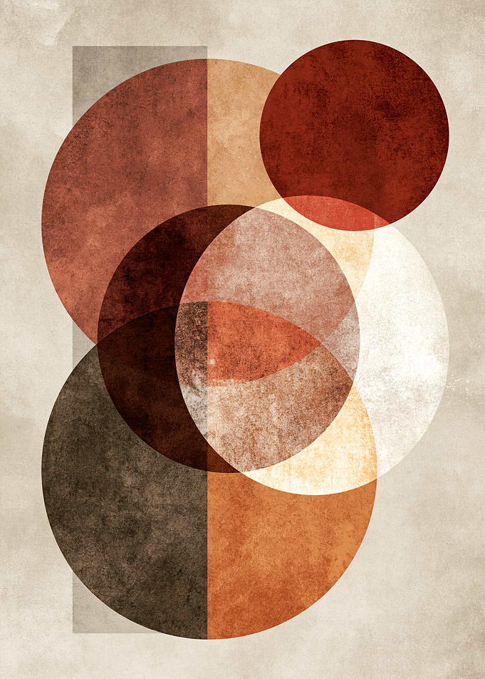 Abstract Geometric Circles Wall Art