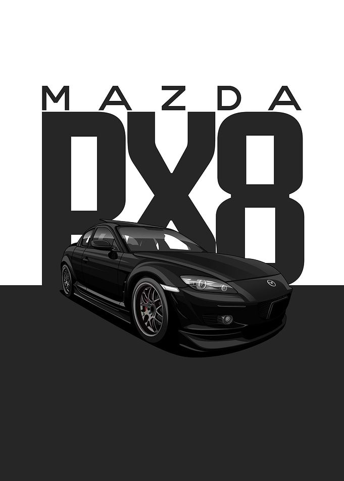 Mazda RX8 Minimalist Car Poster