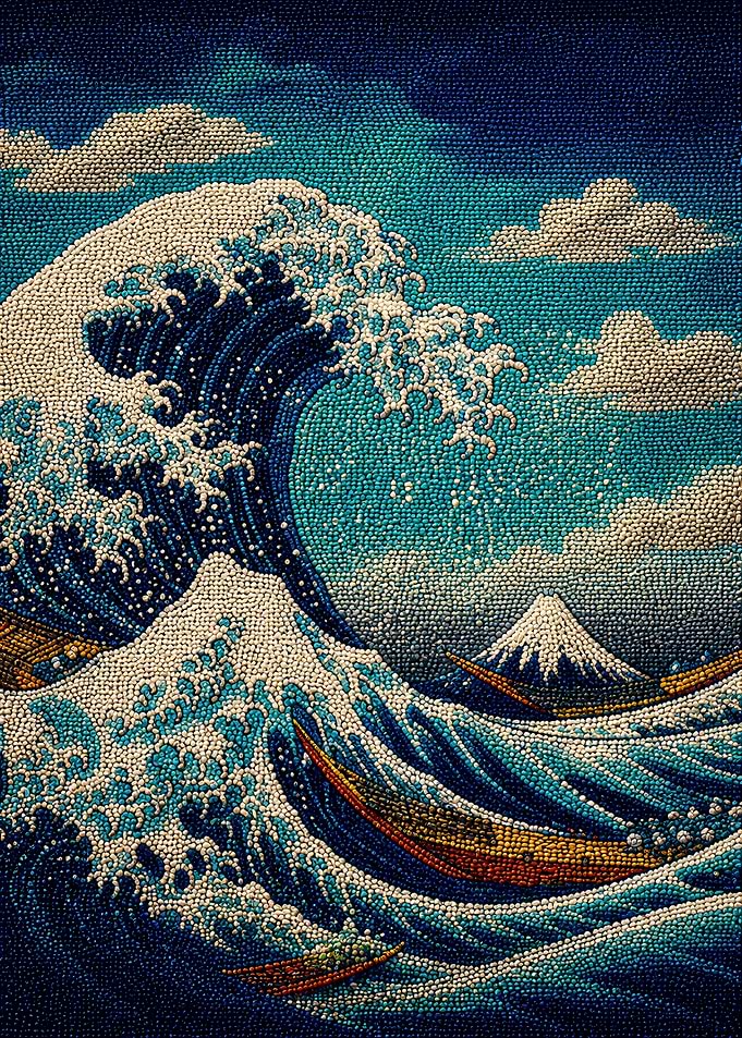 The Great Wave off Kanagawa - The Great Wave Bead Mosaic