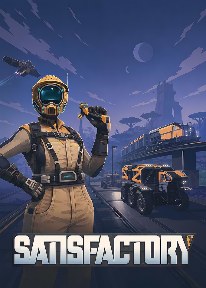 Satisfactory Video Game Key Art