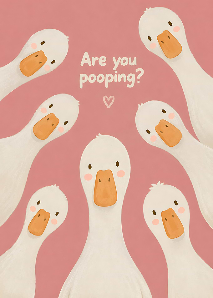 Funny Goose Bathroom Wall Art