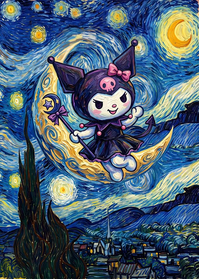 Kuromi Starry Night Mashup Art