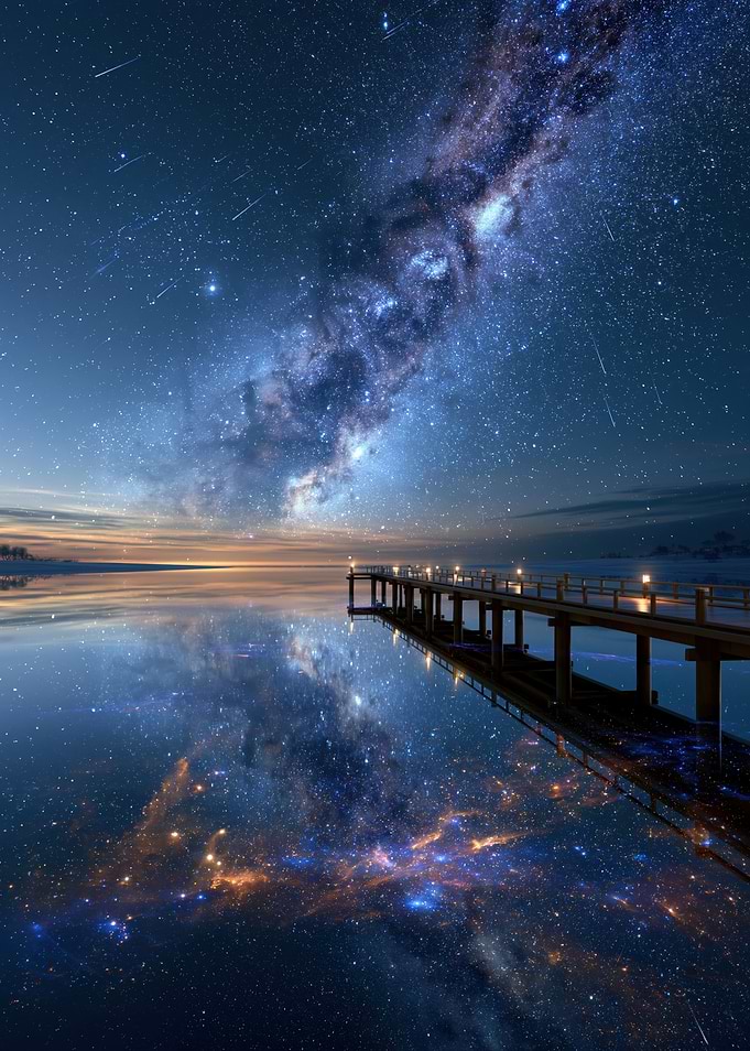 Milky Way Over Calm Pier