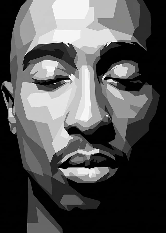 Tupac Shakur Low Poly Portrait