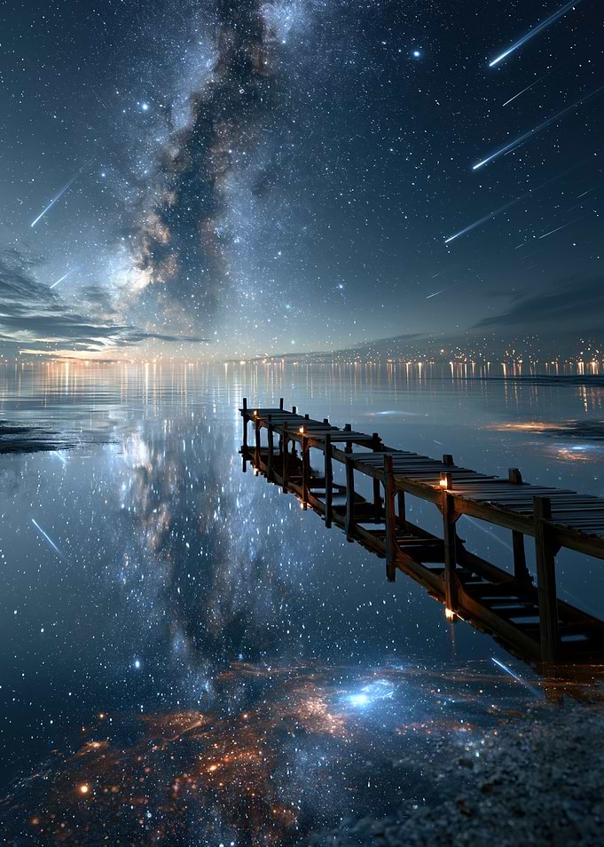 Milky Way Over Wooden Pier