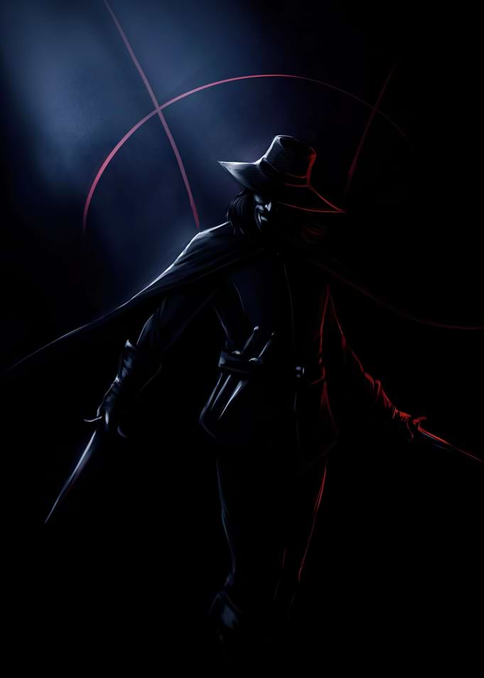 V for Vendetta Silhouette Portrait