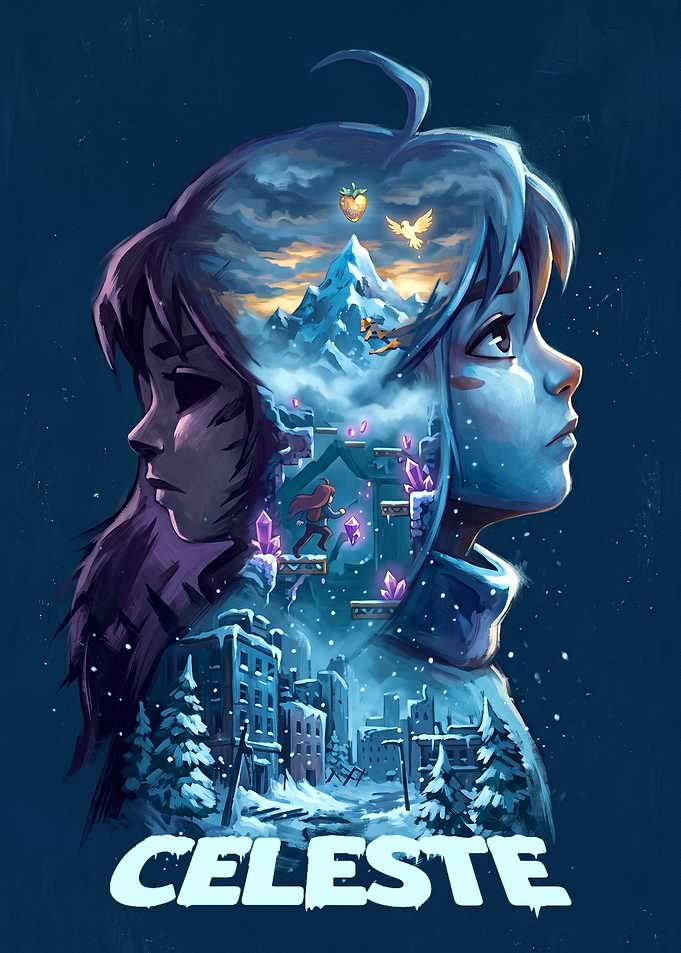 Celeste Game Double Exposure Art