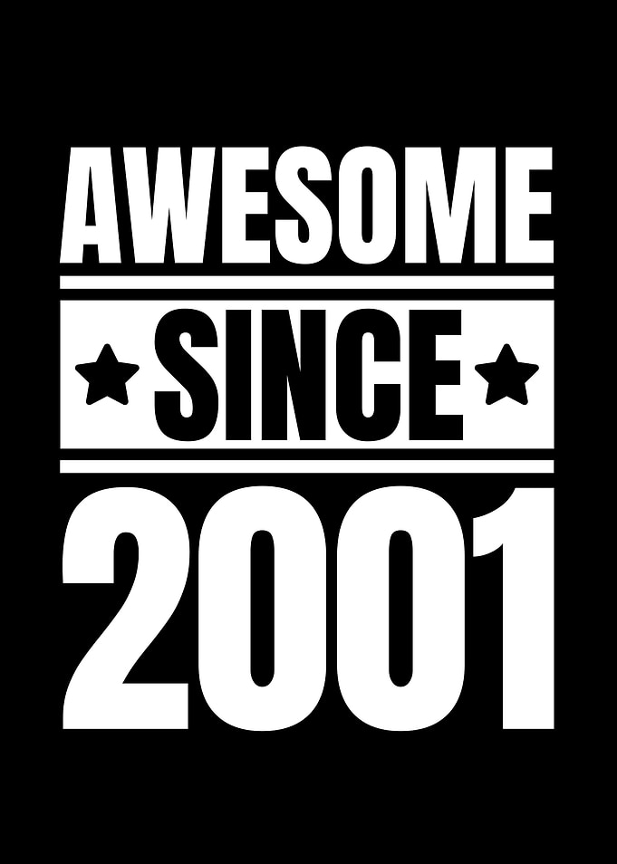 Awesome Since 2001 Birthday Design