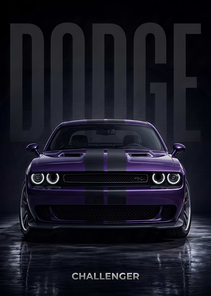 Purple Dodge Challenger R/T Poster