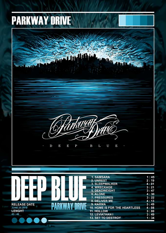 Parkway Drive Deep Blue Album Poster
