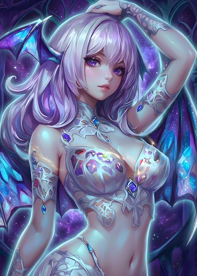 Ethereal Crystal Succubus Fantasy Portrait