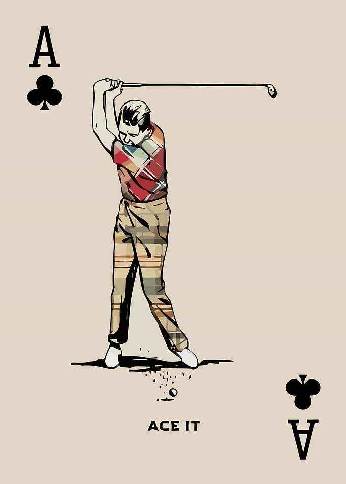 Ace of Clubs Golf Playing Card
