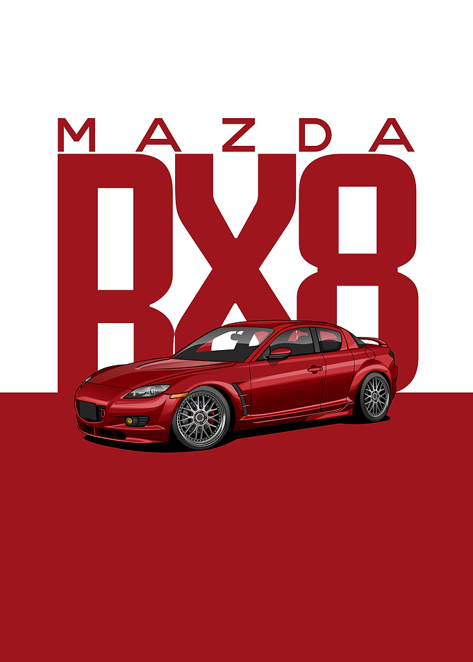 Mazda RX8 Red Car Poster