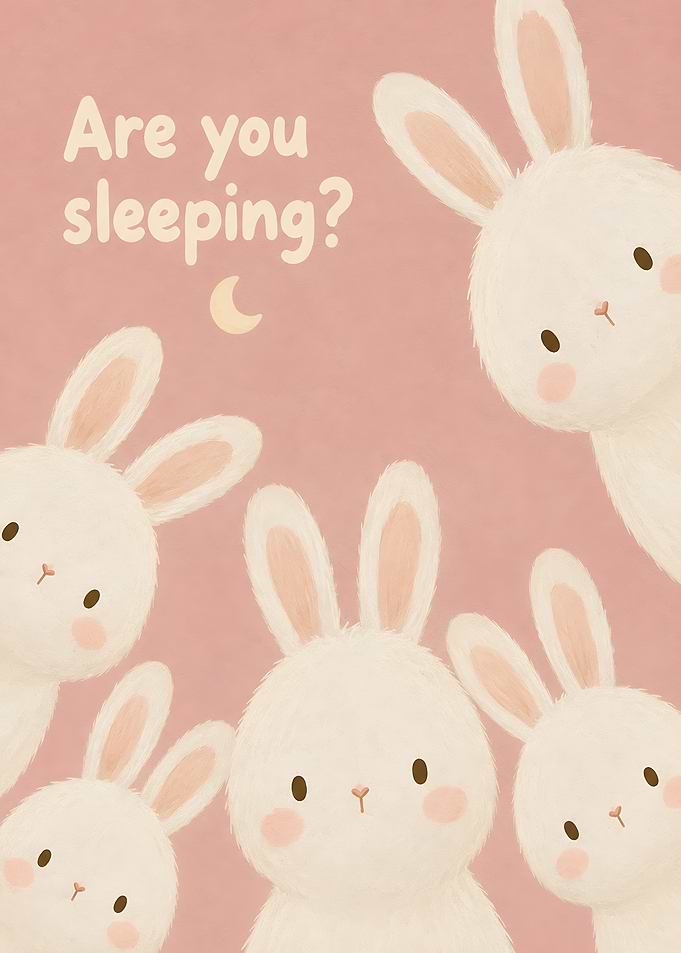 Cute Bunnies Asking Are You Sleeping