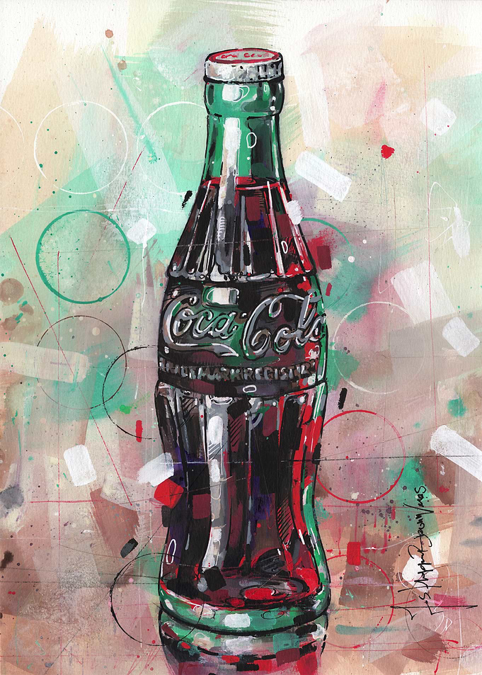 Abstract Cola Bottle Painting