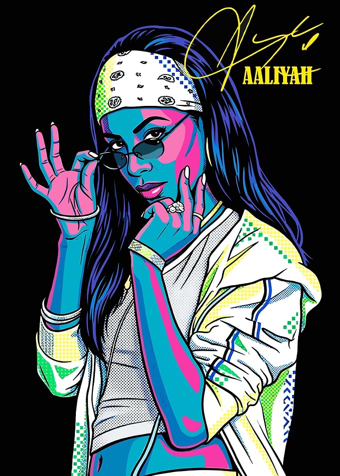 Aaliyah Pop Art Portrait