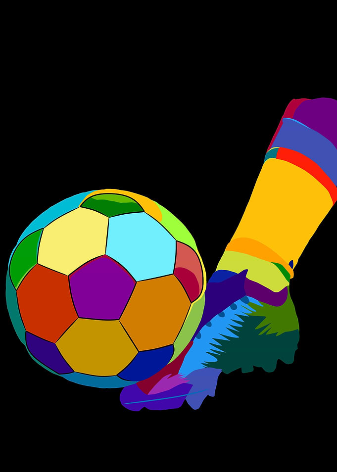 Colorful Soccer Ball and Cleat