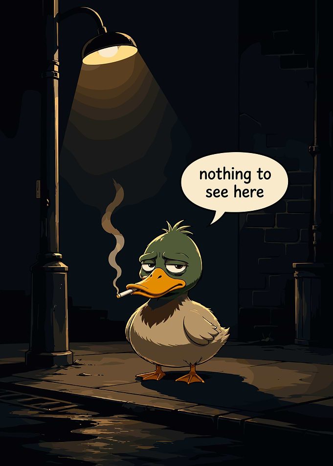 Funny Duck Cartoon Meme - Nothing To See