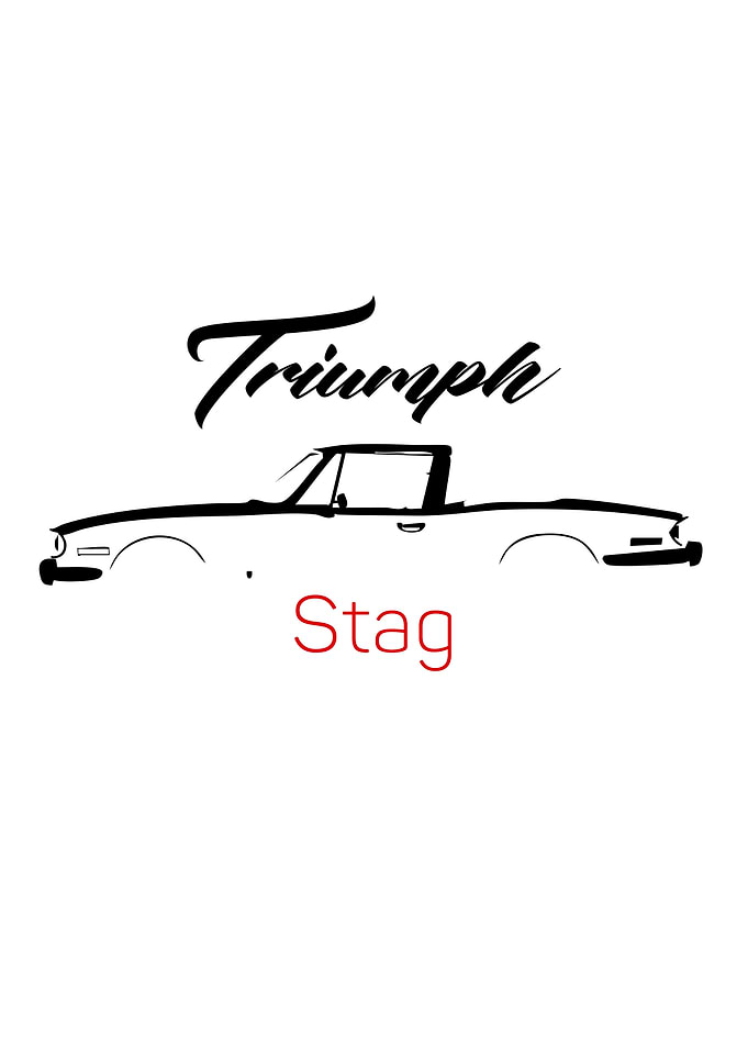Triumph Stag Minimalist Car Illustration