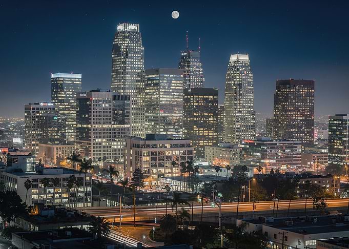 Nighttime Skyline of Los Angeles