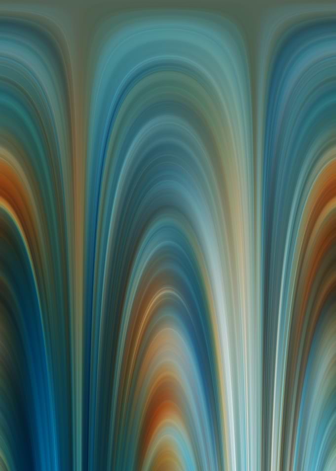 Abstract Blue and Orange Flowing Curves