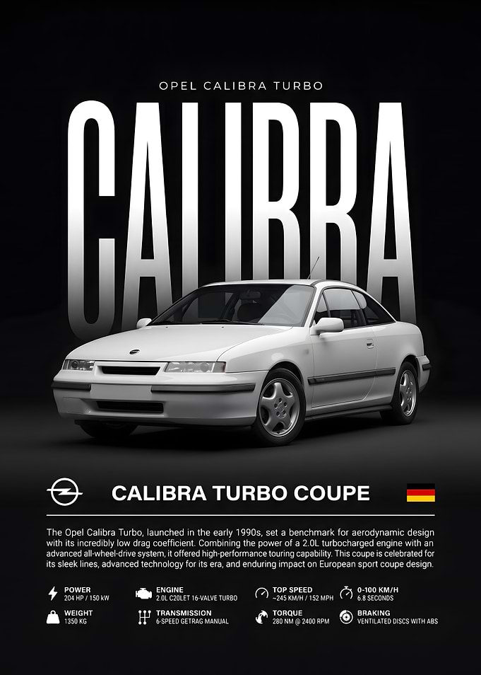 Opel Calibra Turbo Coupe Poster