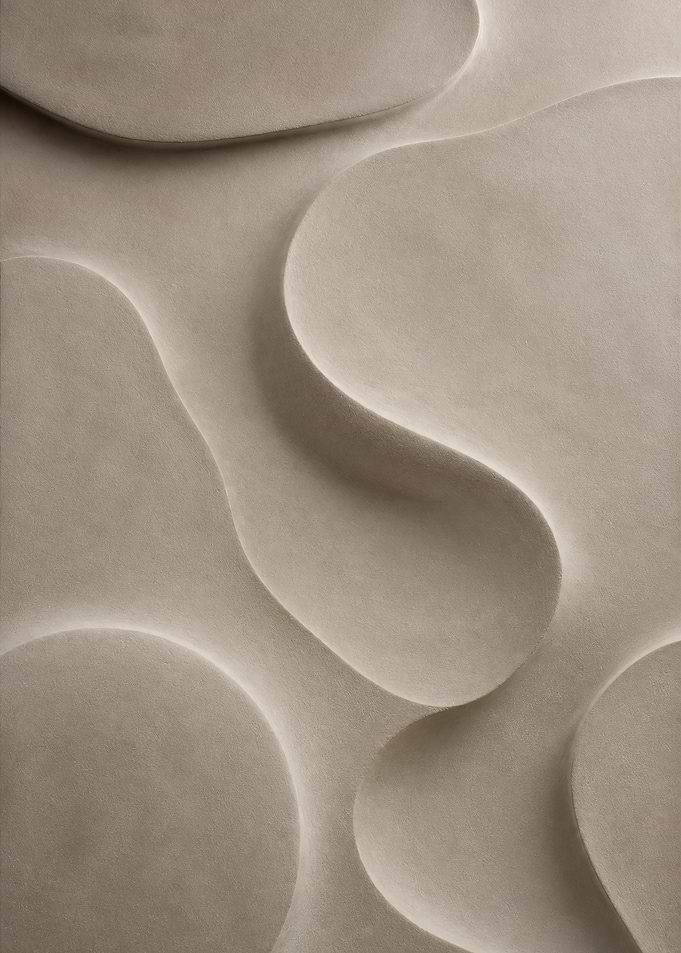 Mushroom Tone Sculptural Relief Minimalist