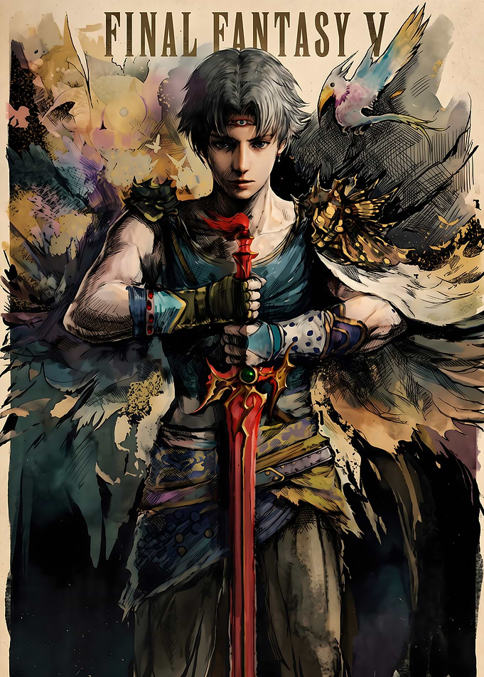 Final Fantasy V Bartz Klauser Illustration