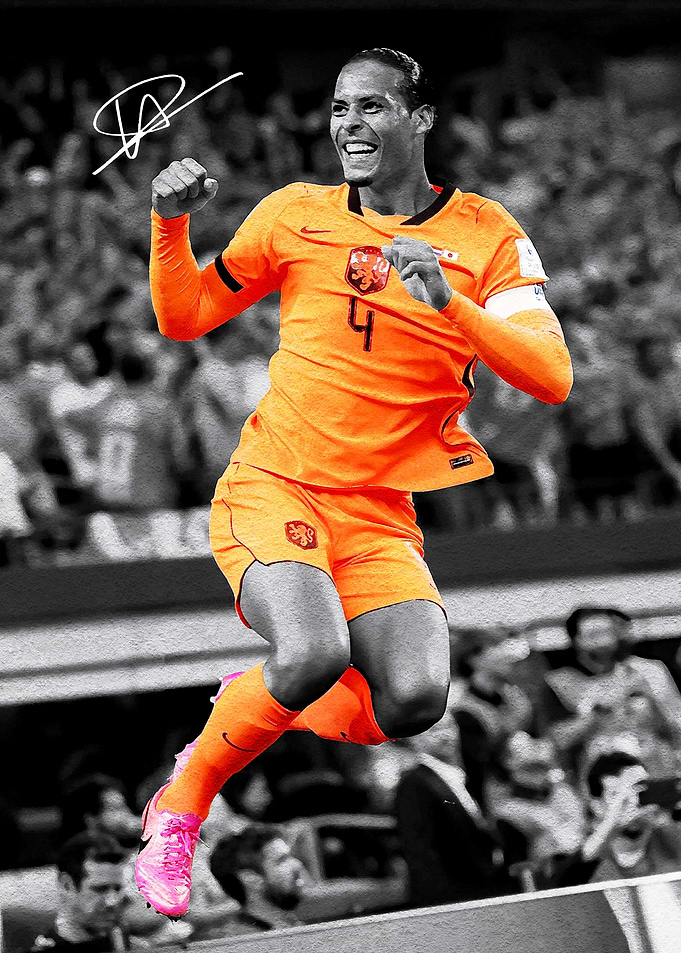 Virgil van Dijk Netherlands Soccer Poster