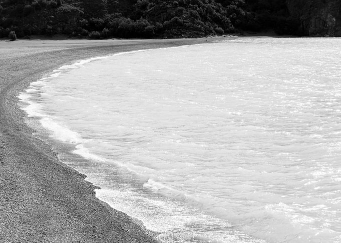 Black and White Coastal Shoreline