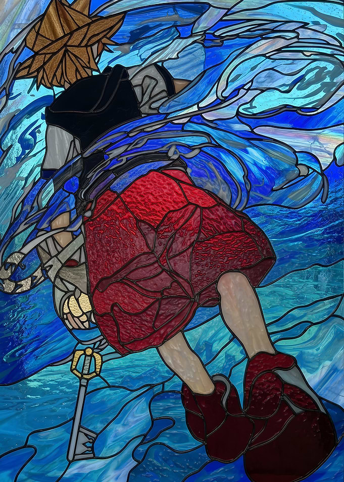 Kingdom Hearts Sora Stained Glass Art