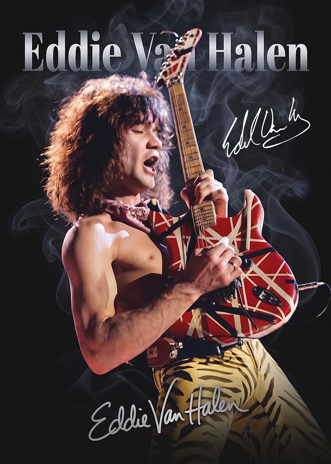 Eddie Van Halen Guitar Performance Poster