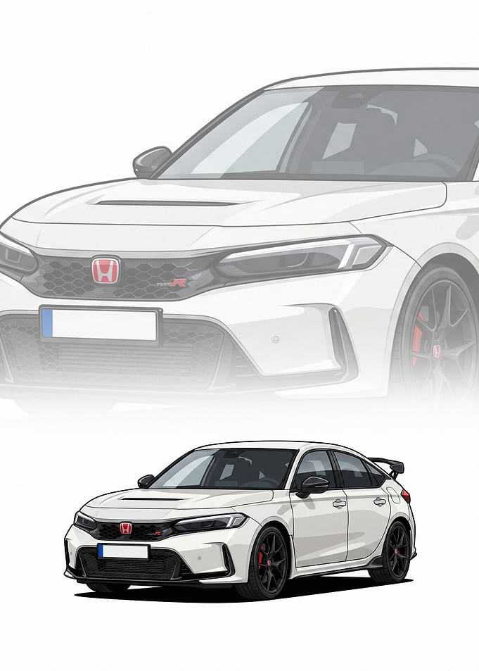 White Honda Civic Type R