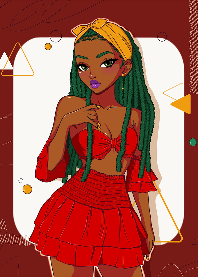 Green Braids, Red Ruffles