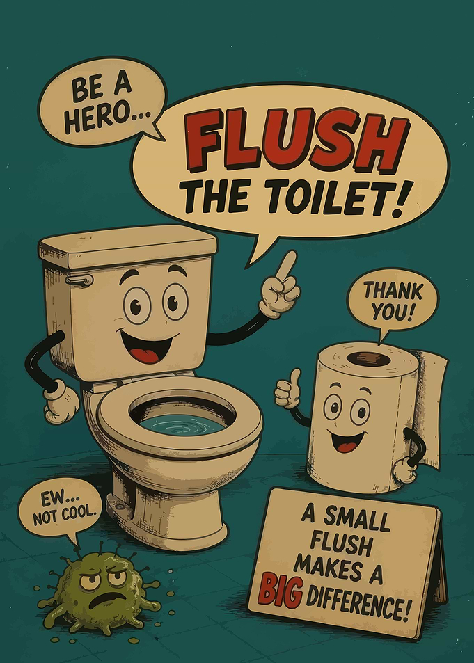 Funny Toilet Hygiene Poster