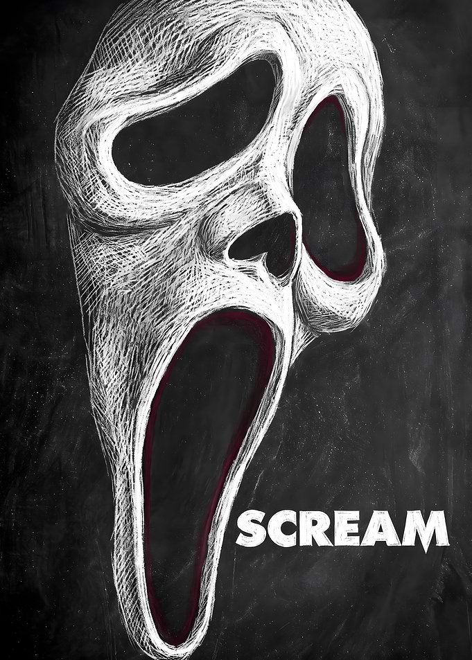 Scream Ghostface Chalkboard Art Poster